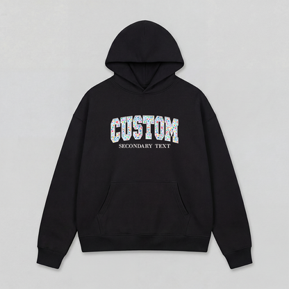 Floral Applique Custom Embroidered Hoodie