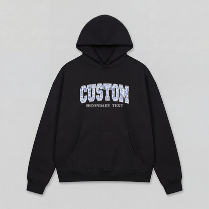 Floral Applique Custom Embroidered Hoodie