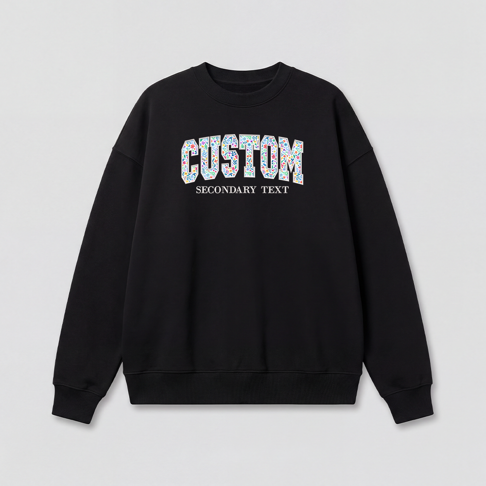 Floral Applique Custom Embroidered Sweatshirt