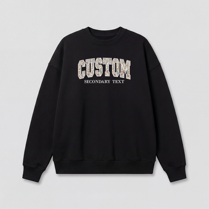 Floral Applique Custom Embroidered Sweatshirt