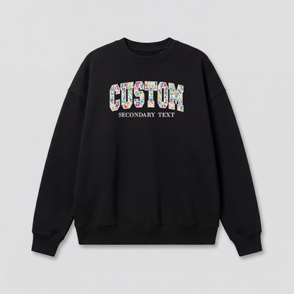 Floral Applique Custom Embroidered Sweatshirt