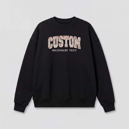 Floral Applique Custom Embroidered Sweatshirt