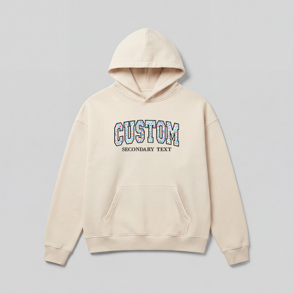 Floral Applique Custom Embroidered Hoodie
