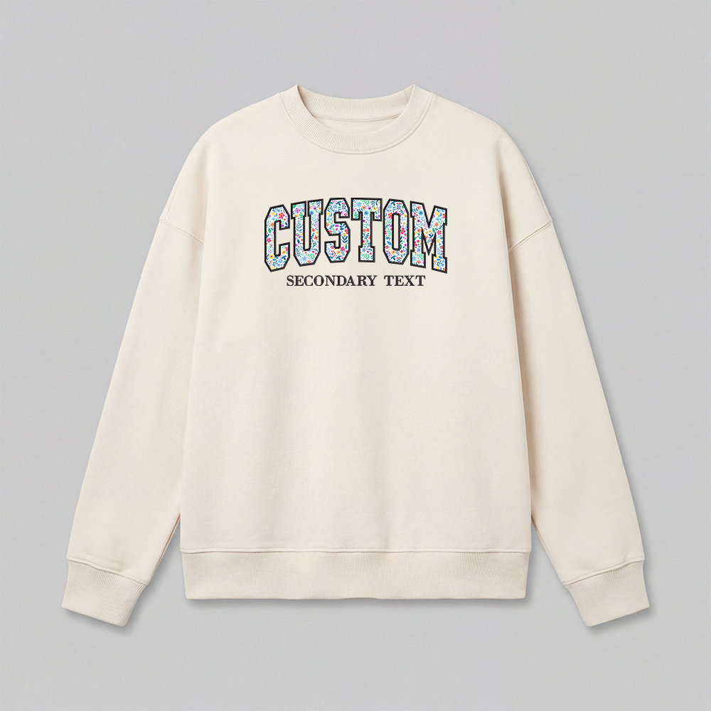 Floral Applique Custom Embroidered Sweatshirt