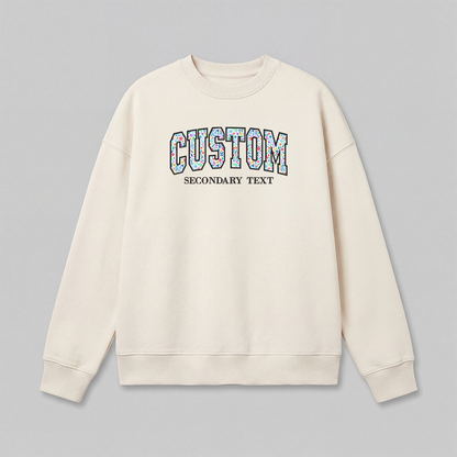 Floral Applique Custom Embroidered Sweatshirt