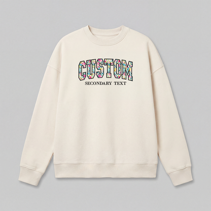 Floral Applique Custom Embroidered Sweatshirt