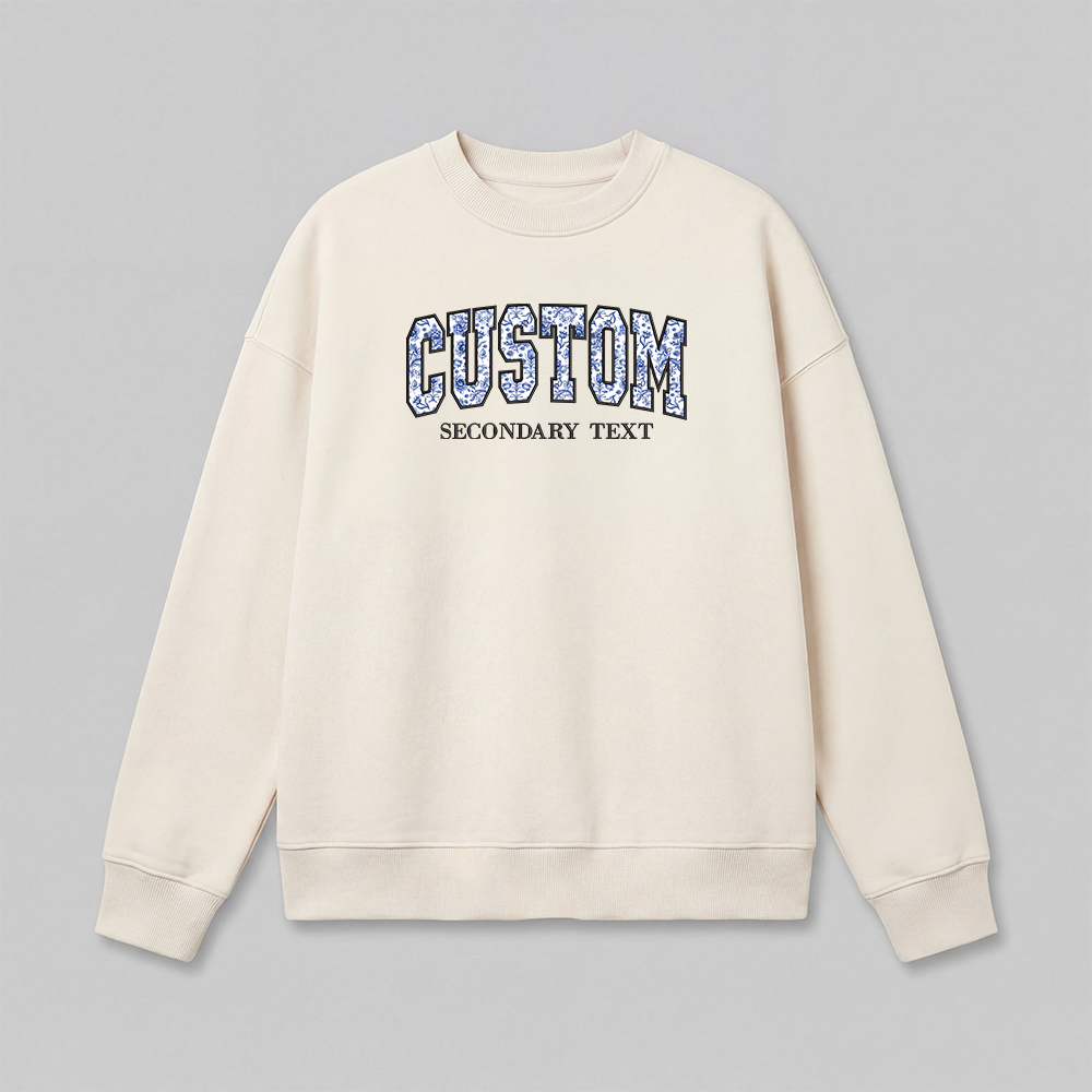 Floral Applique Custom Embroidered Sweatshirt