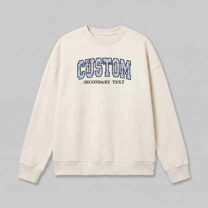 Floral Applique Custom Embroidered Sweatshirt