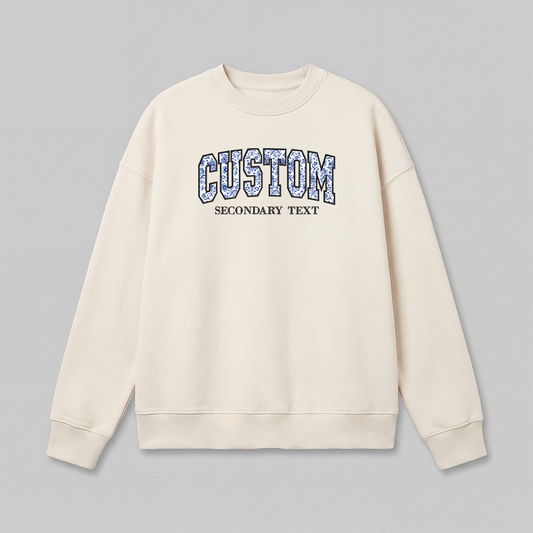 Floral Applique Custom Embroidered Sweatshirt