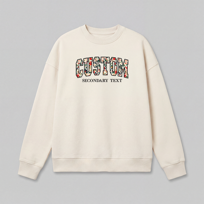Floral Applique Custom Embroidered Sweatshirt