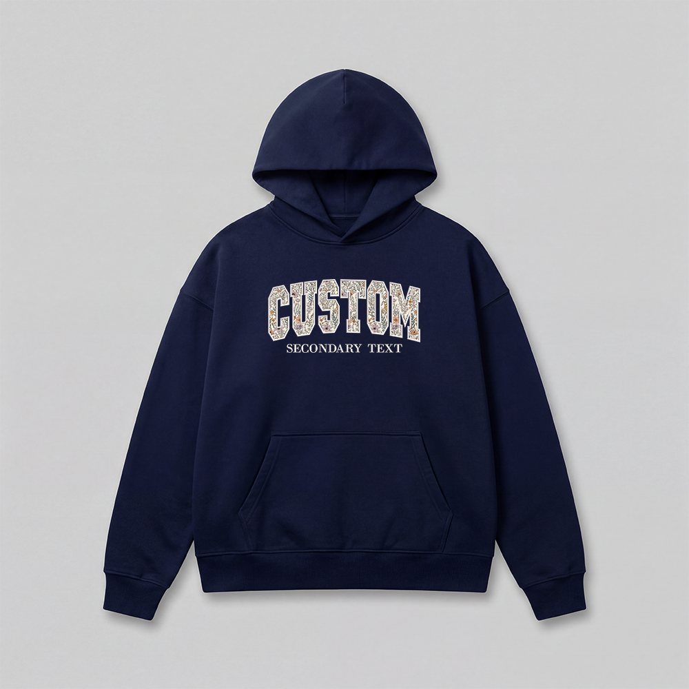 Floral Applique Custom Embroidered Hoodie