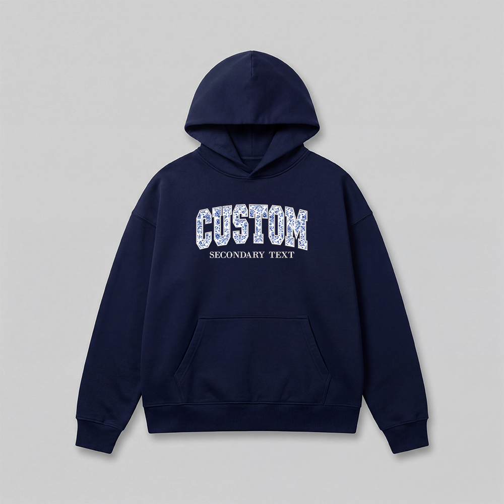 Floral Applique Custom Embroidered Hoodie