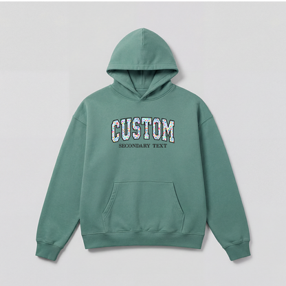 Floral Applique Custom Embroidered Hoodie
