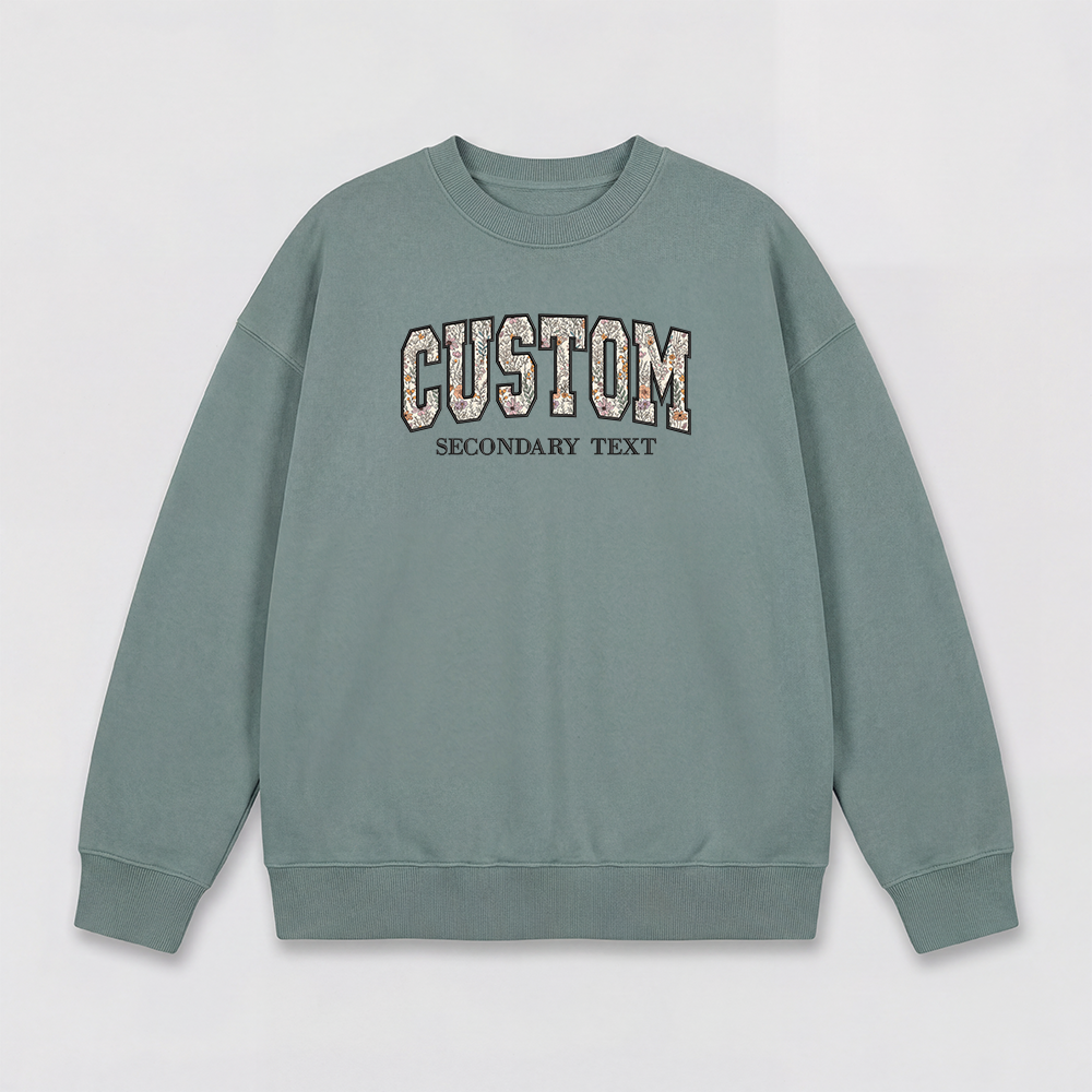 Floral Applique Custom Embroidered Sweatshirt