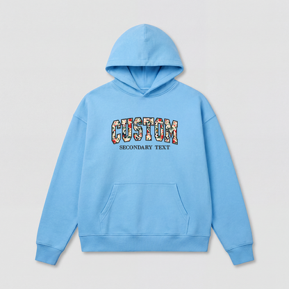 Floral Applique Custom Embroidered Hoodie