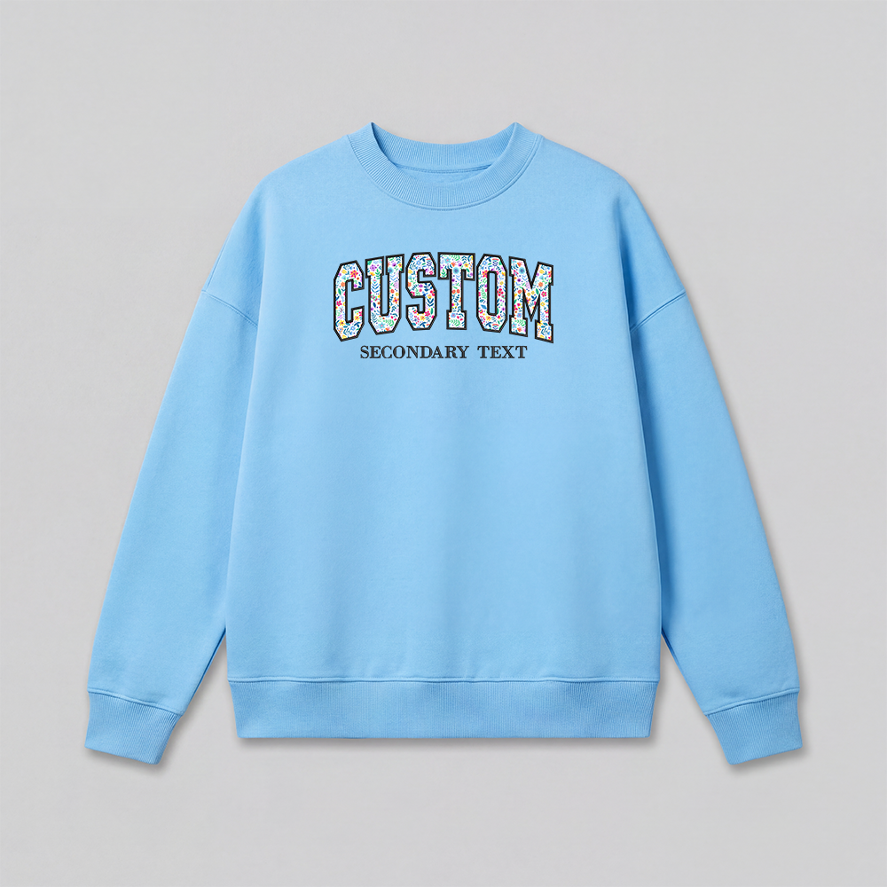 Floral Applique Custom Embroidered Sweatshirt