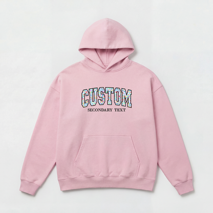 Floral Applique Custom Embroidered Hoodie