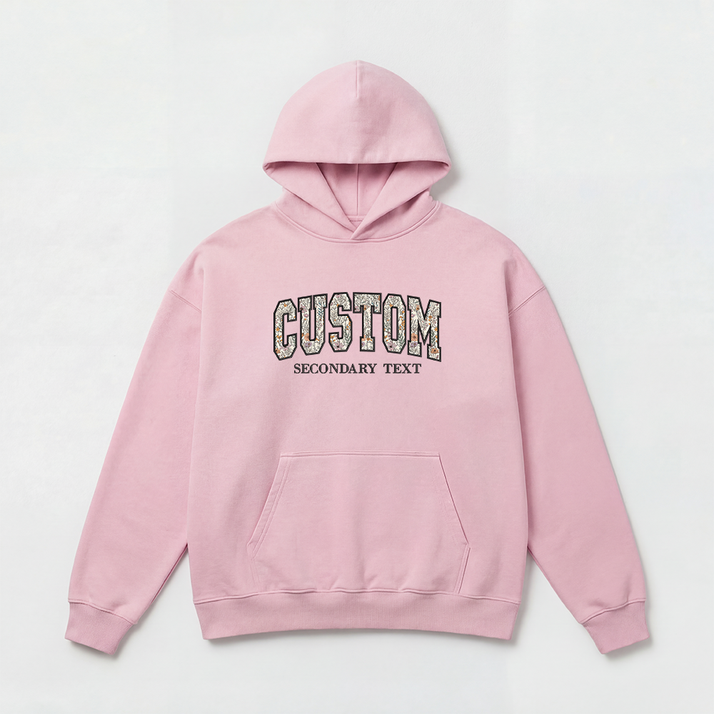Floral Applique Custom Embroidered Hoodie