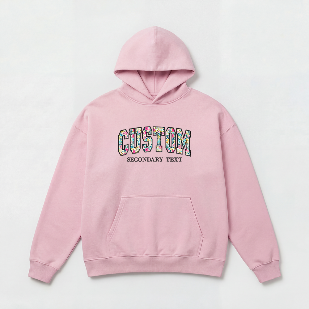 Floral Applique Custom Embroidered Hoodie