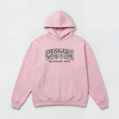 Floral Applique Custom Embroidered Hoodie