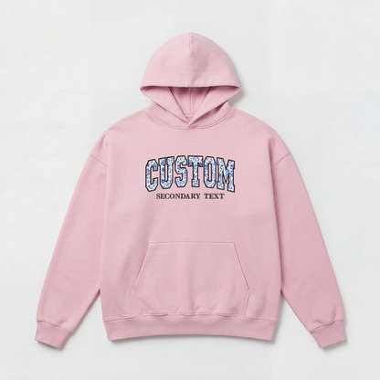 Floral Applique Custom Embroidered Hoodie