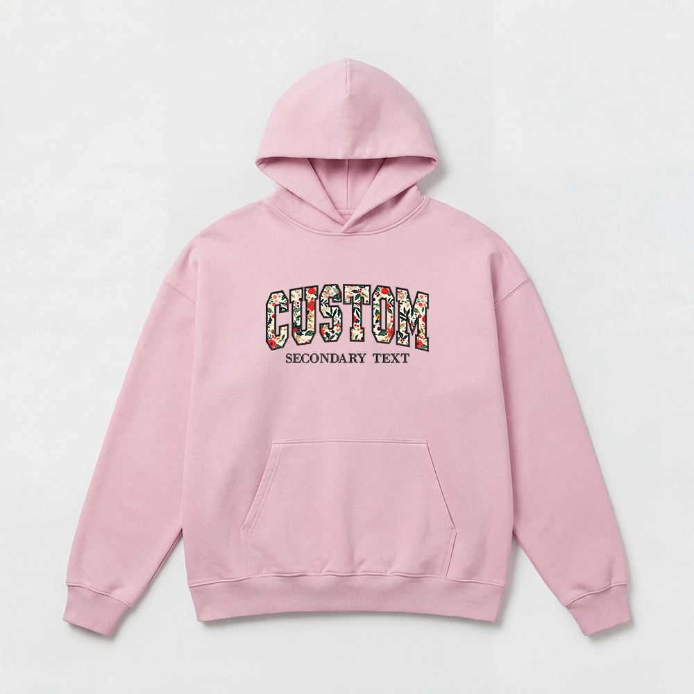 Floral Applique Custom Embroidered Hoodie