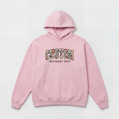 Floral Applique Custom Embroidered Hoodie