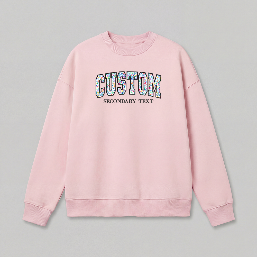 Floral Applique Custom Embroidered Sweatshirt