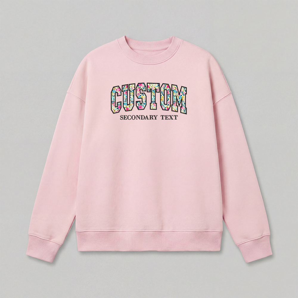 Floral Applique Custom Embroidered Sweatshirt