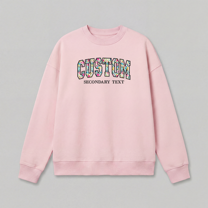 Floral Applique Custom Embroidered Sweatshirt