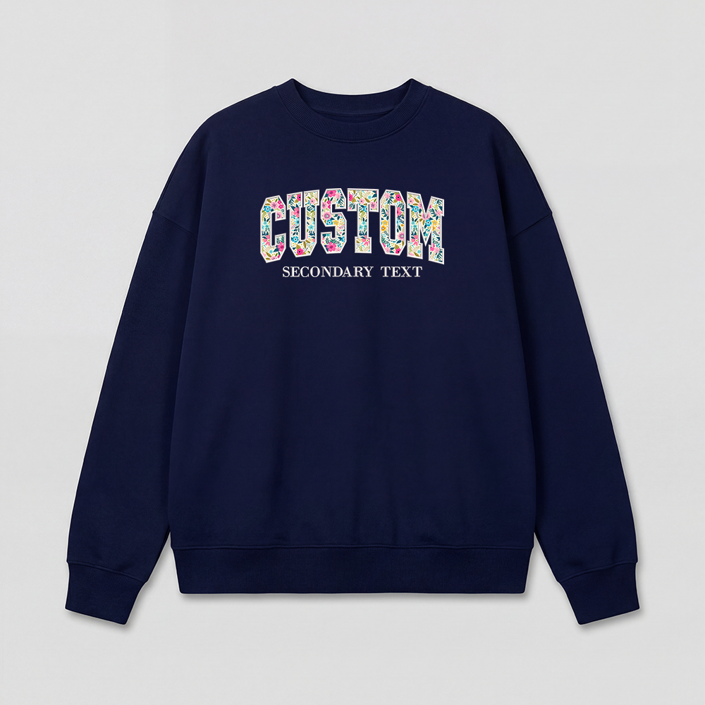 Floral Applique Custom Embroidered Sweatshirt