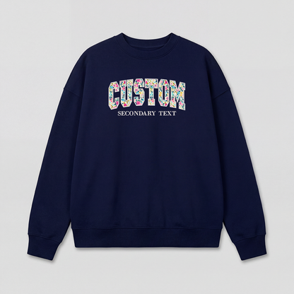 Floral Applique Custom Embroidered Sweatshirt