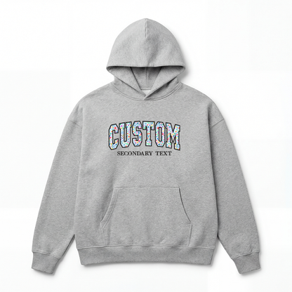 Floral Applique Custom Embroidered Hoodie