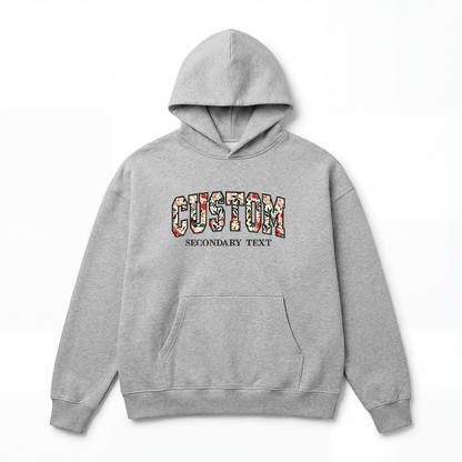 Floral Applique Custom Embroidered Hoodie