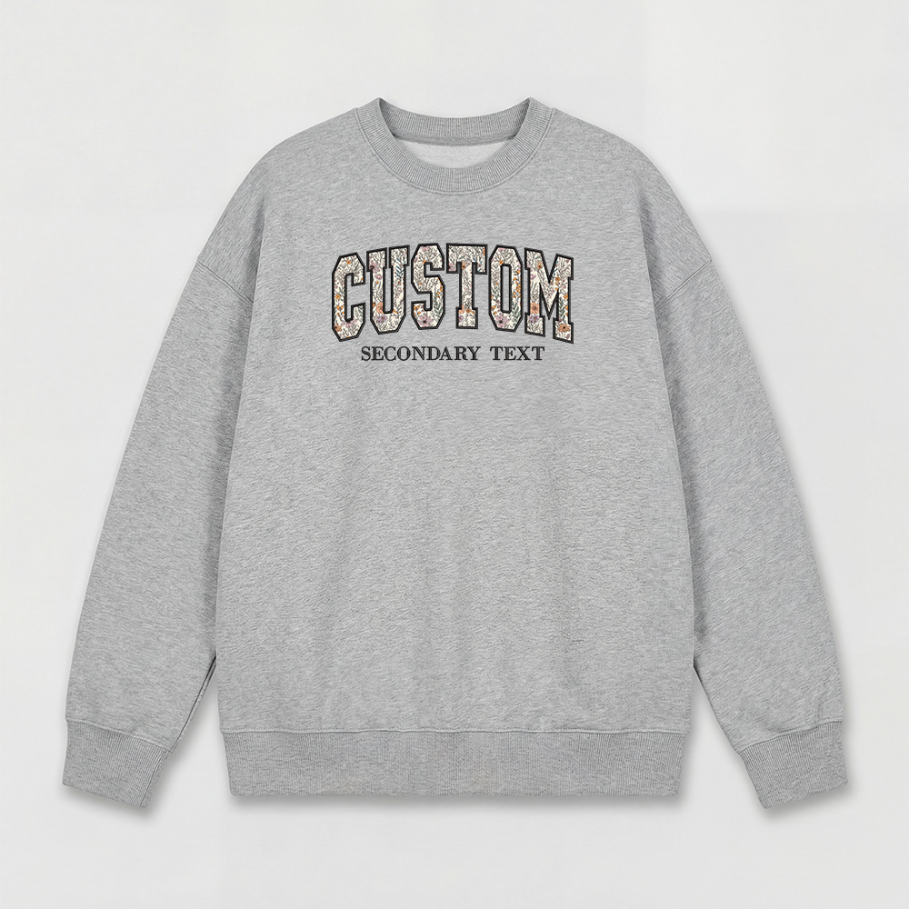 Floral Applique Custom Embroidered Sweatshirt