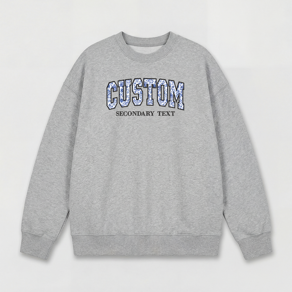 Floral Applique Custom Embroidered Sweatshirt