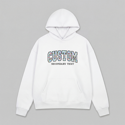 Floral Applique Custom Embroidered Hoodie