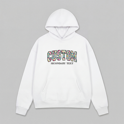 Floral Applique Custom Embroidered Hoodie