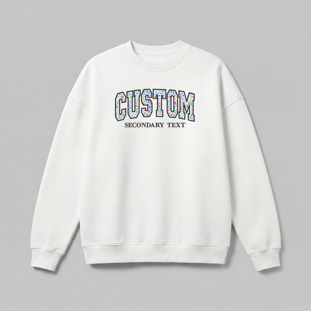 Floral Applique Custom Embroidered Sweatshirt