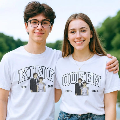 King & Queen Embroidered Portrait