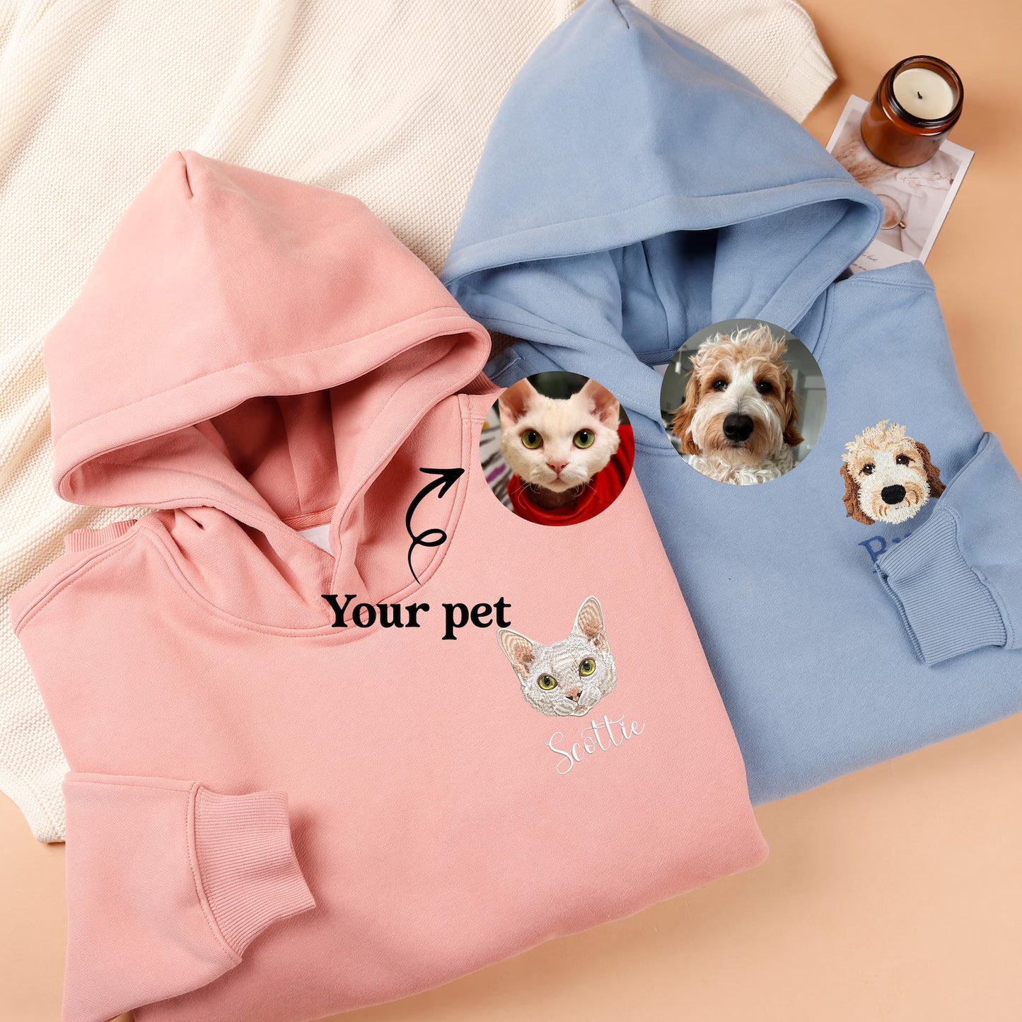 Custom Pet Embroidered T-Shirt